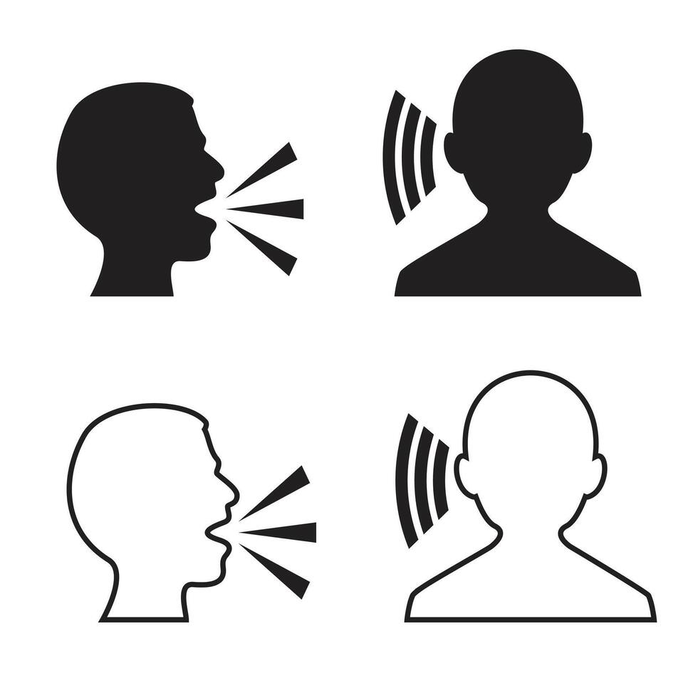 People talk, speak and listen, communicate vector
