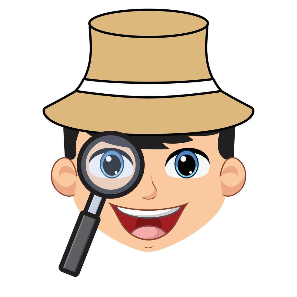 Curious Cartoon Boy Detective vector