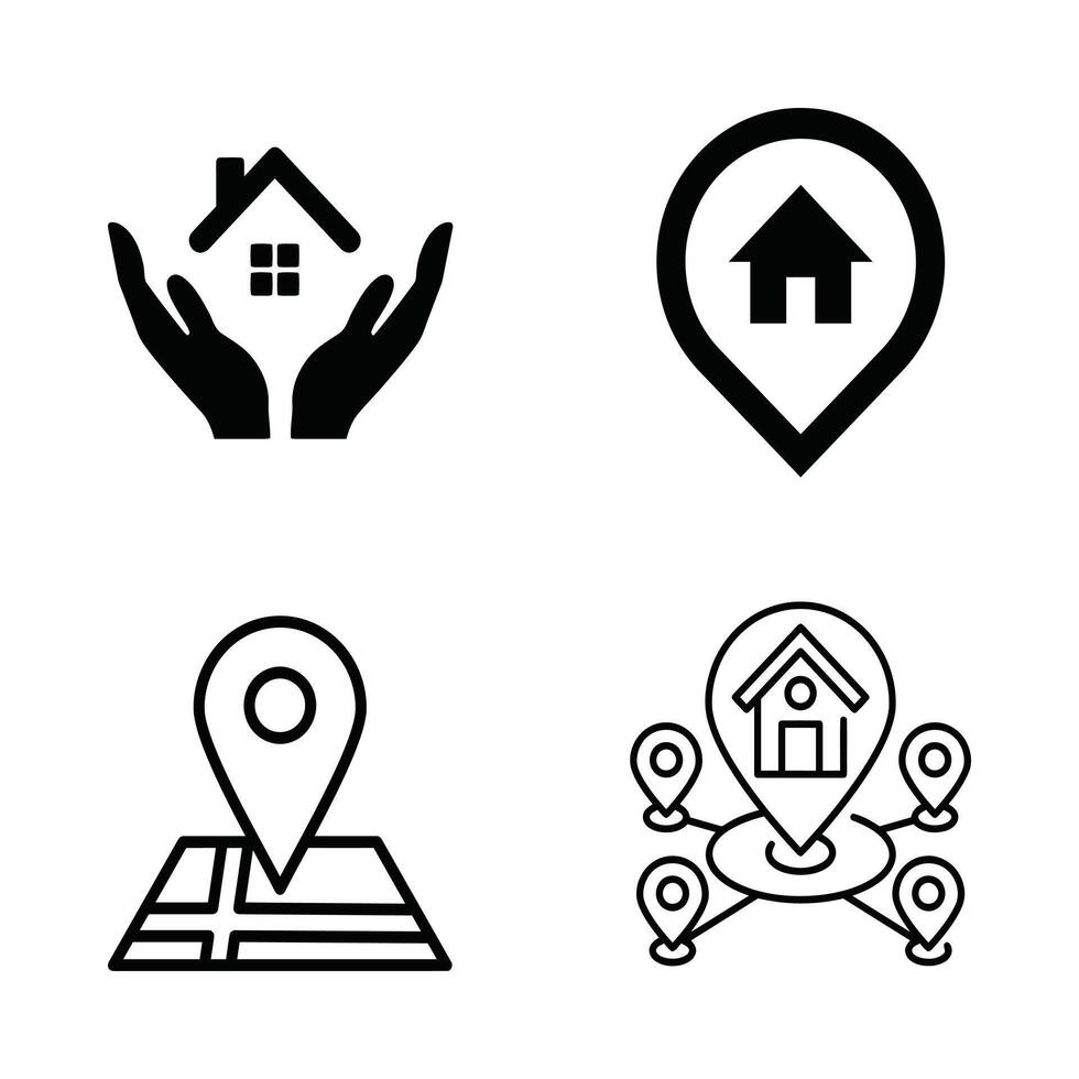 Minimalist House Icons vector