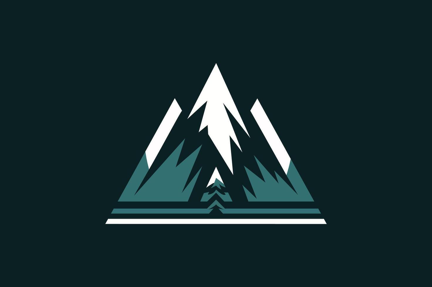 Hills illustration with tree in the middle vector