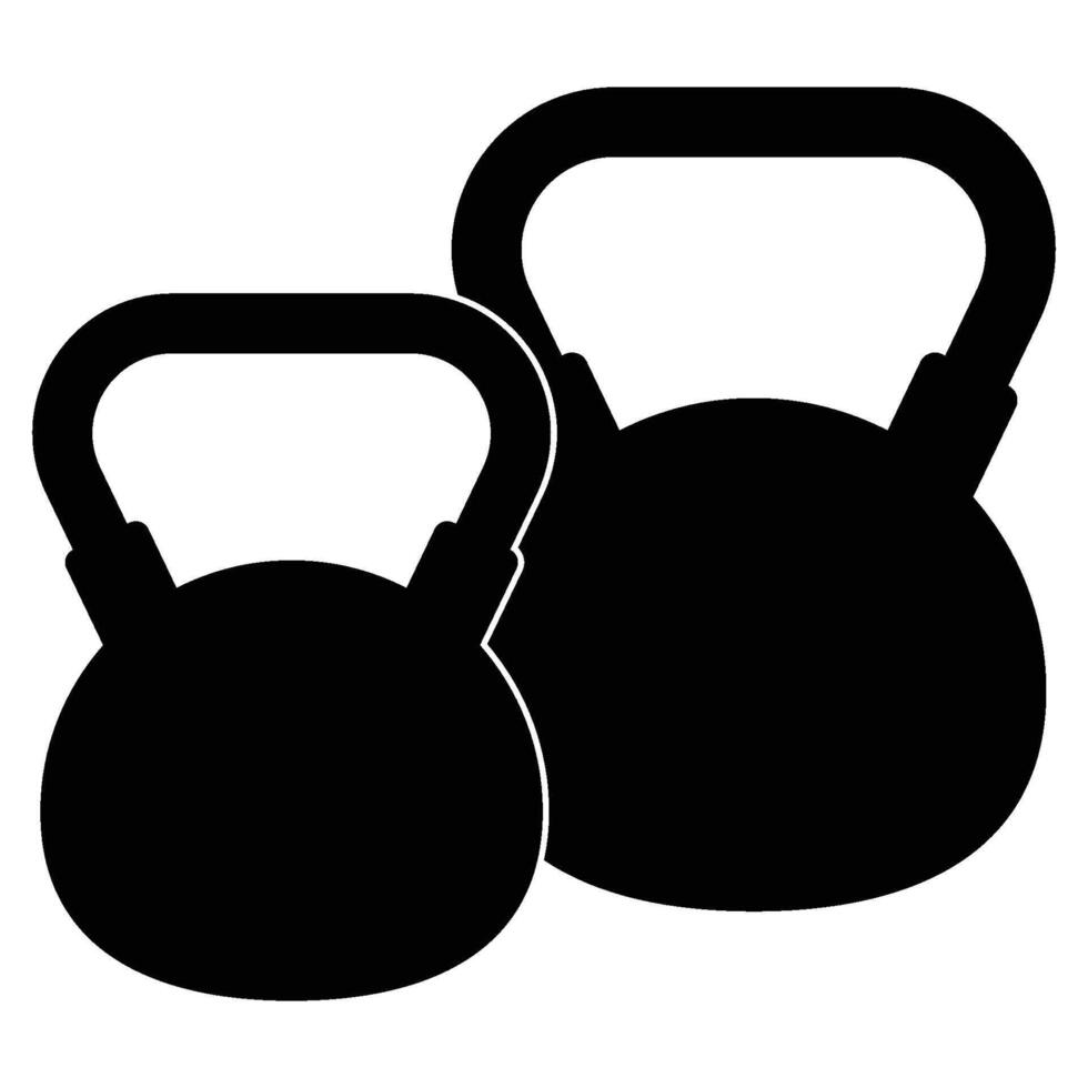 Gym two kettlebell icon vector