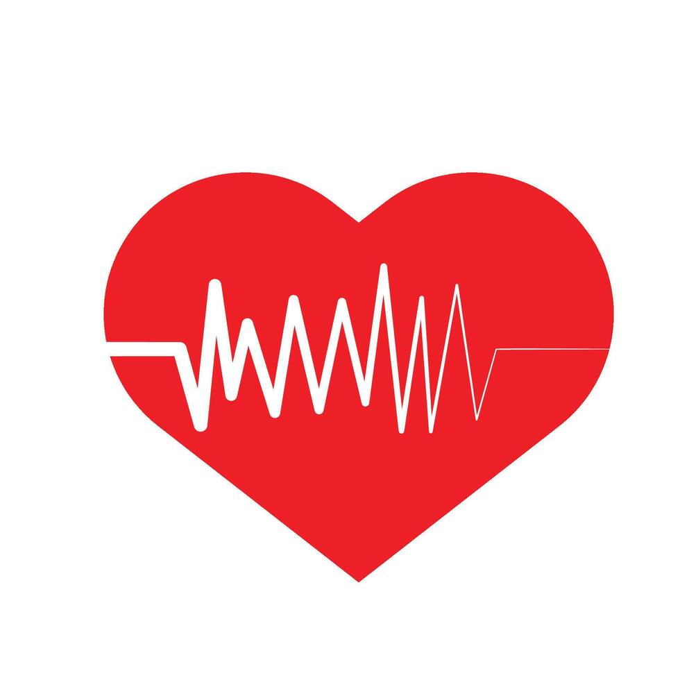 Red Heartbeat Icon vector