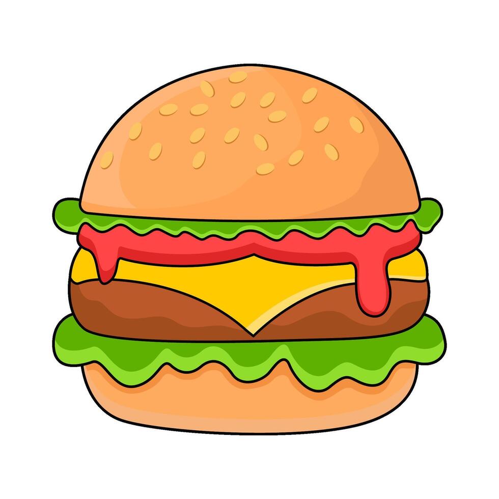 illustration of simple burger vector