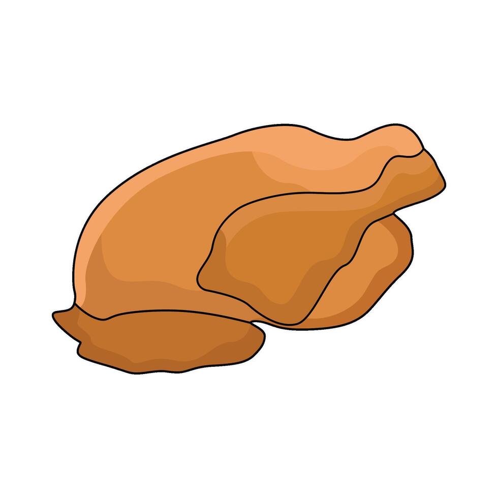 whole fried chicken vector
