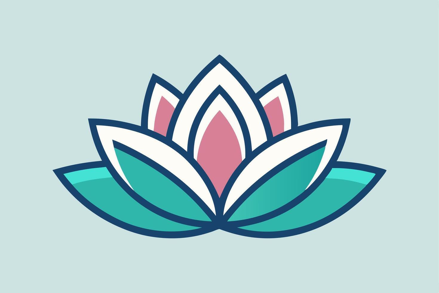 A lotus flower icon on a blue background vector