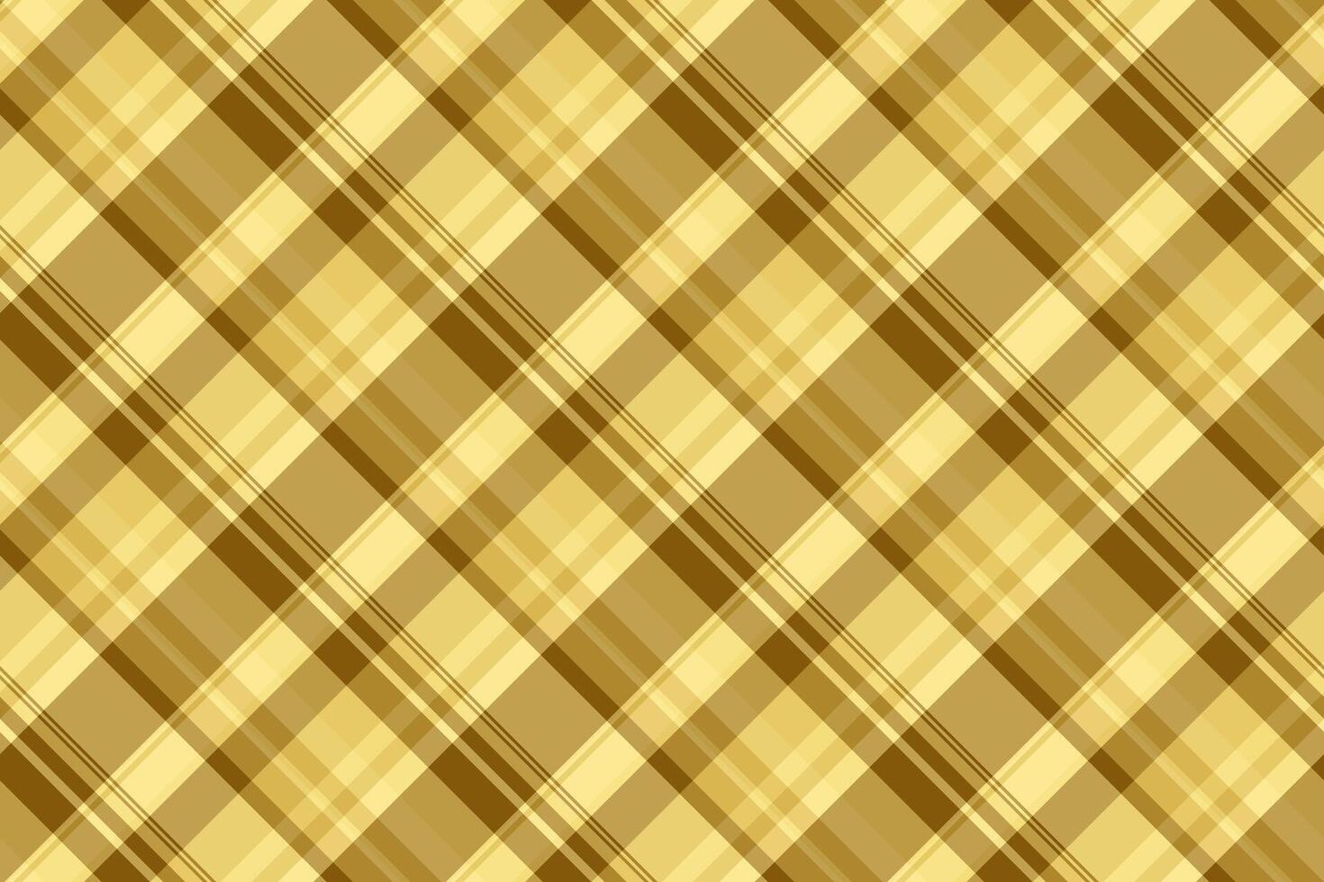 Hippy check pattern tartan, linen fabric plaid textile. Exotic texture background seamless in amber and yellow colors. vector