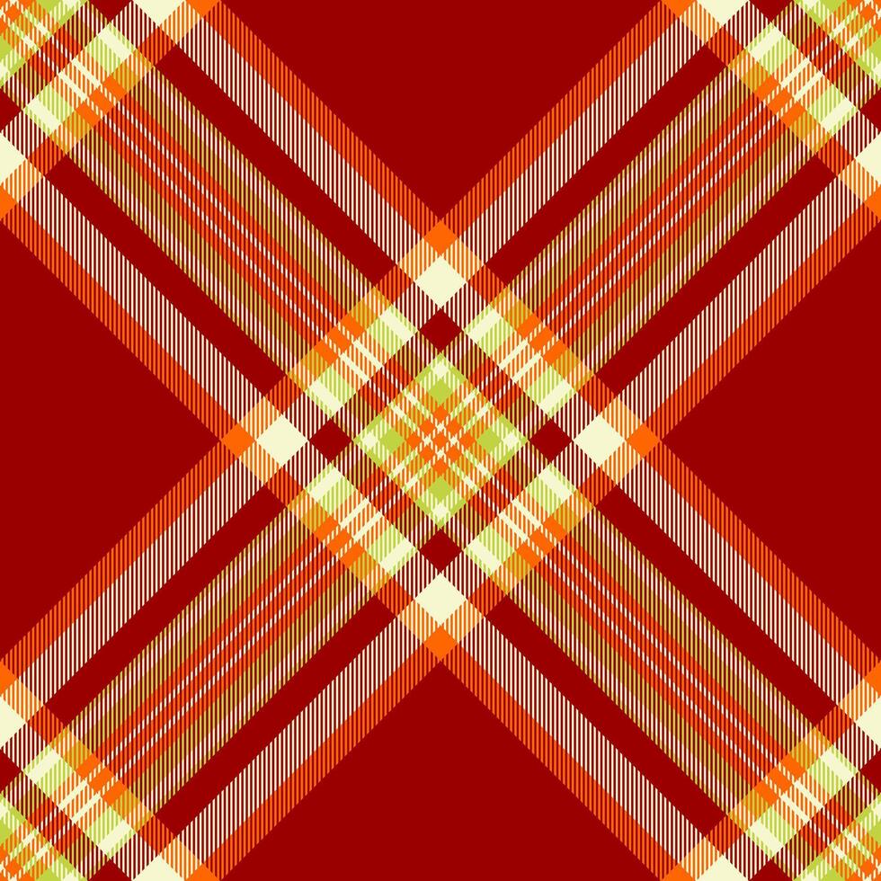 Home texture check background, occupation seamless plaid . Model textile fabric tartan pattern in red and light goldenrod yellow colors. vector