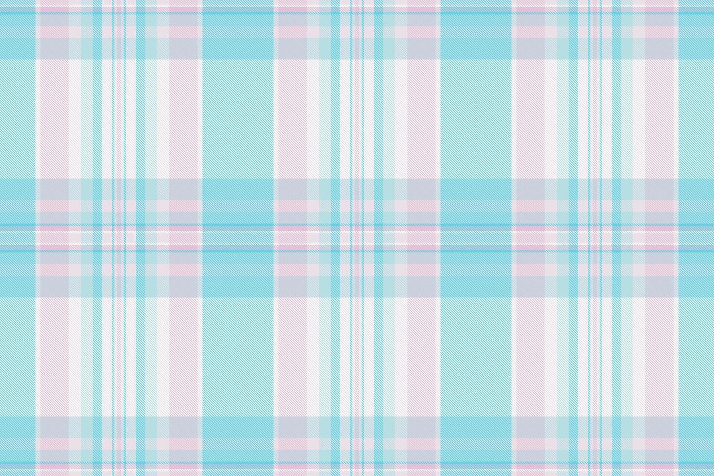 Wide texture seamless, rural textile plaid fabric. Grunge pattern tartan background check in white and cyan colors. vector