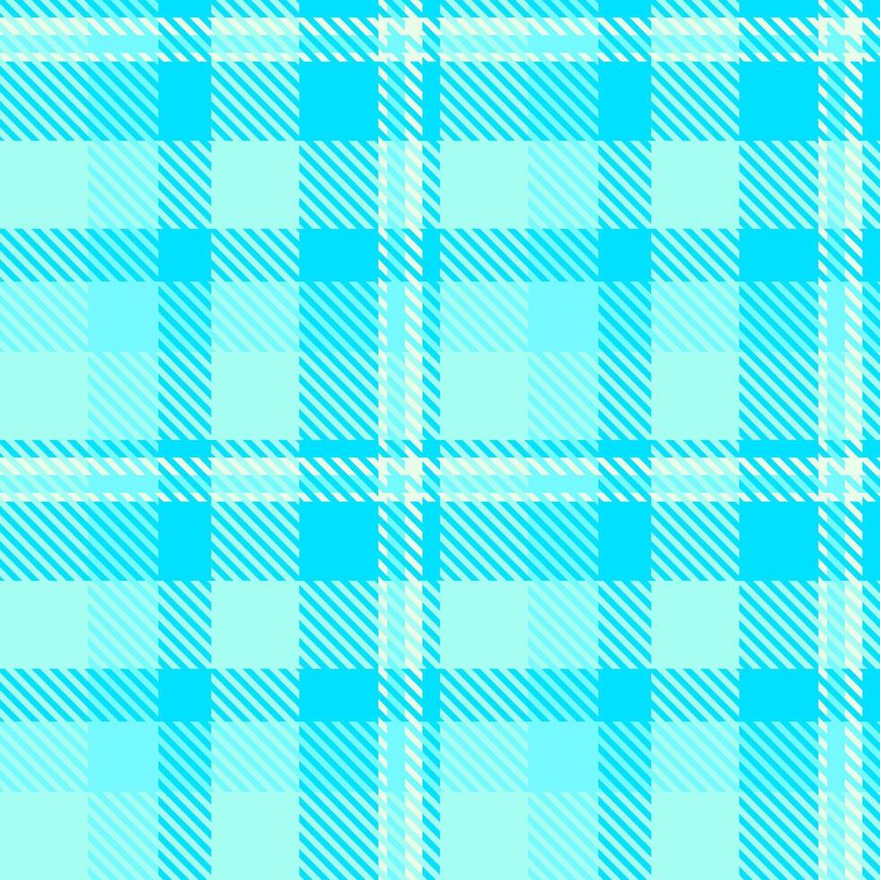 Vibrant aqua and pale blue plaid pattern. Perfect for textile design, website backgrounds, or crafting projects. vector