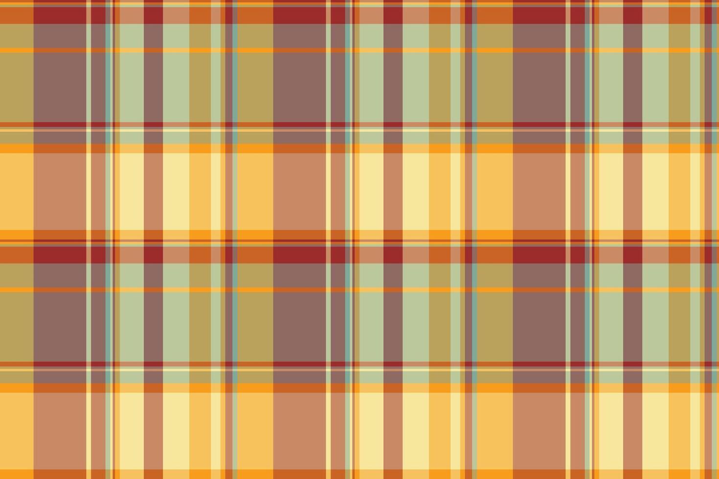 Fluffy textile plaid check, setting fabric tartan background. Relax texture pattern seamless in orange and amber colors. vector
