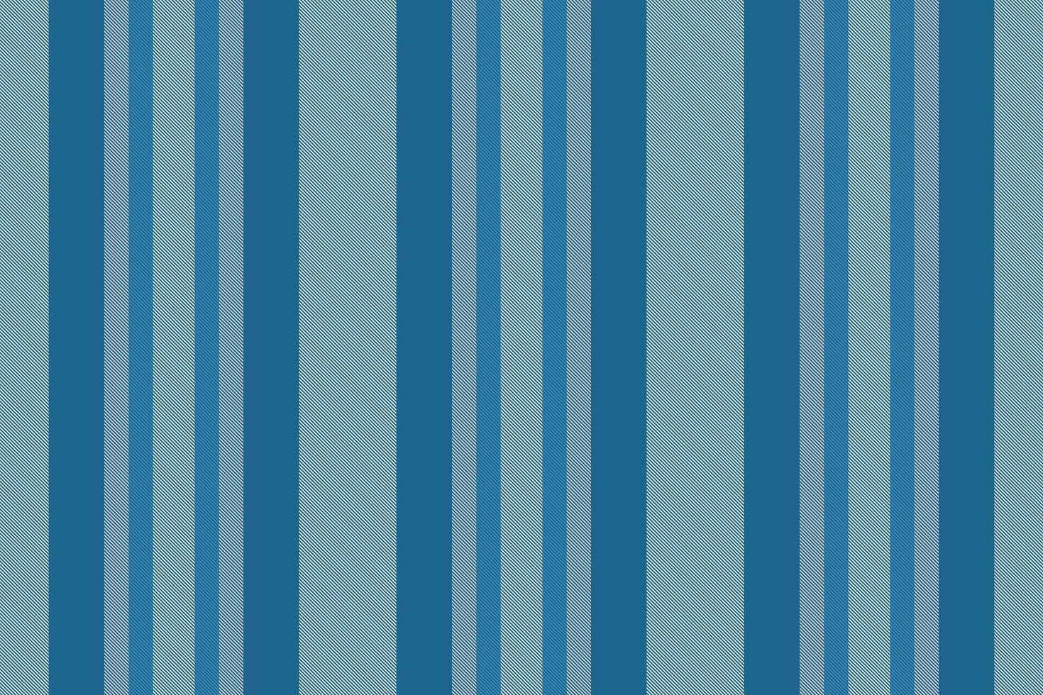 Crand textile seamless lines, outside pattern background. Gessy stripe vertical fabric texture in cyan and white colors. vector