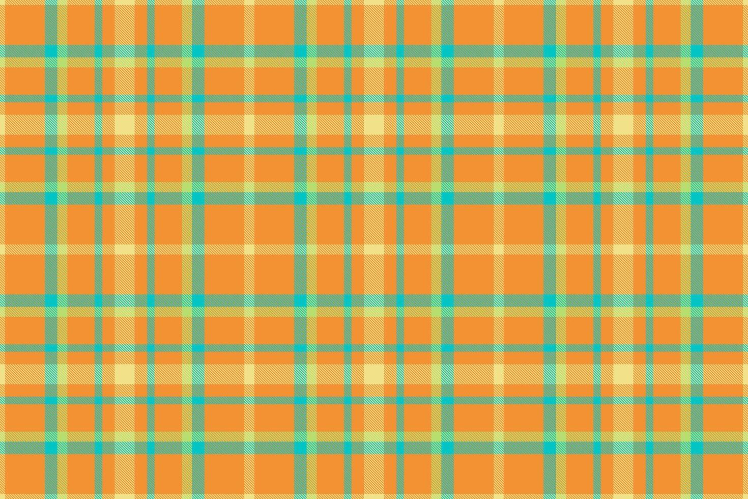 Vibrant orange and teal plaid pattern. Perfect for textile design, website backgrounds, or crafting projects. This cheerful, seamless texture evokes feelings of warmth and energy. vector