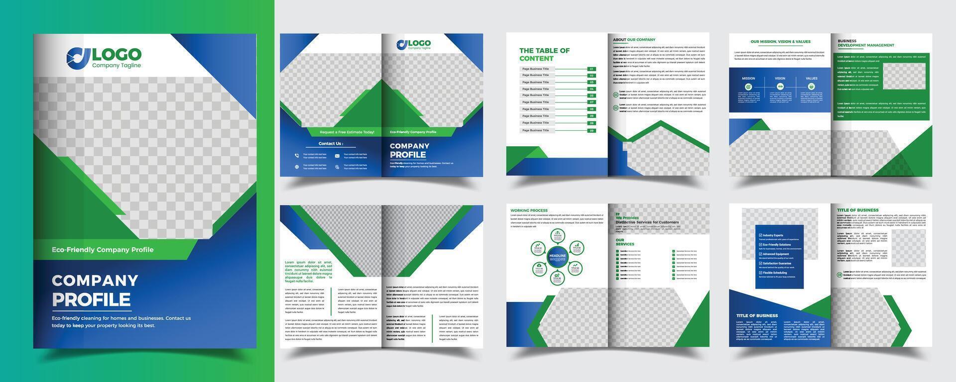 Portrait a4 business brochure design, company portfolio brochure or company profile brochure design. vector