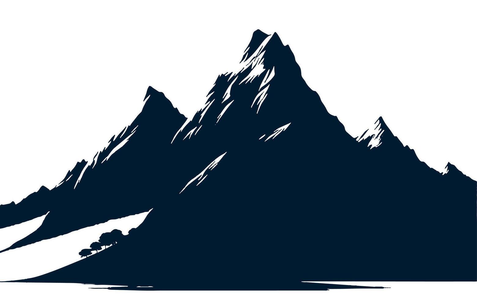 Mountain silhouette silhouette of mountain range with trees and trees vector