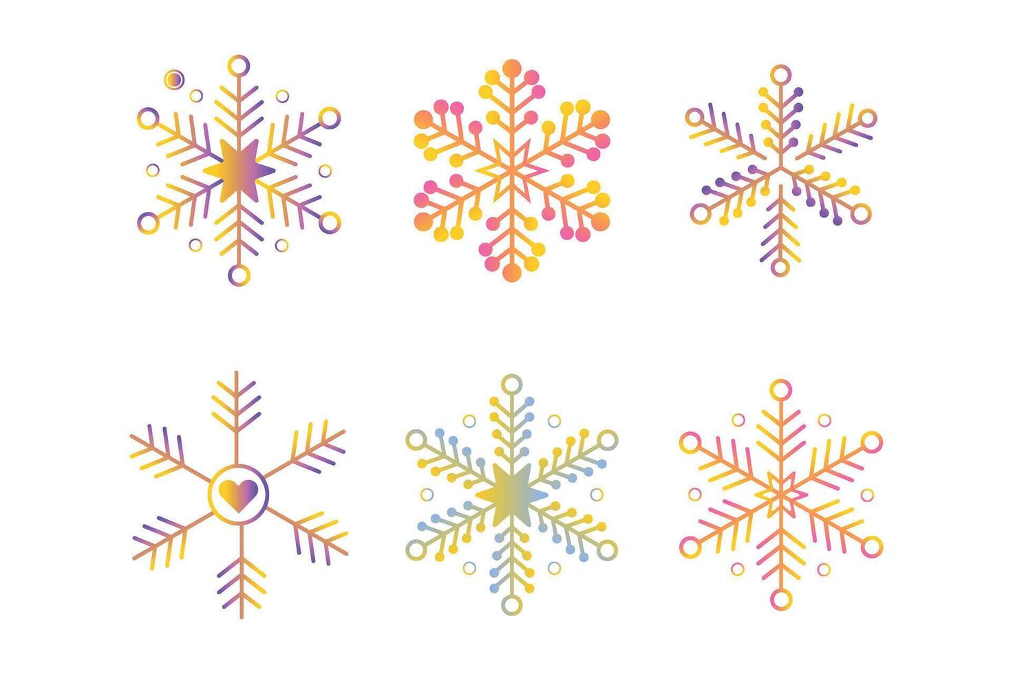 Funky Snowflakes Design Elements for Graphics, funky snowflakes , winter elements, snowflake pattern vector