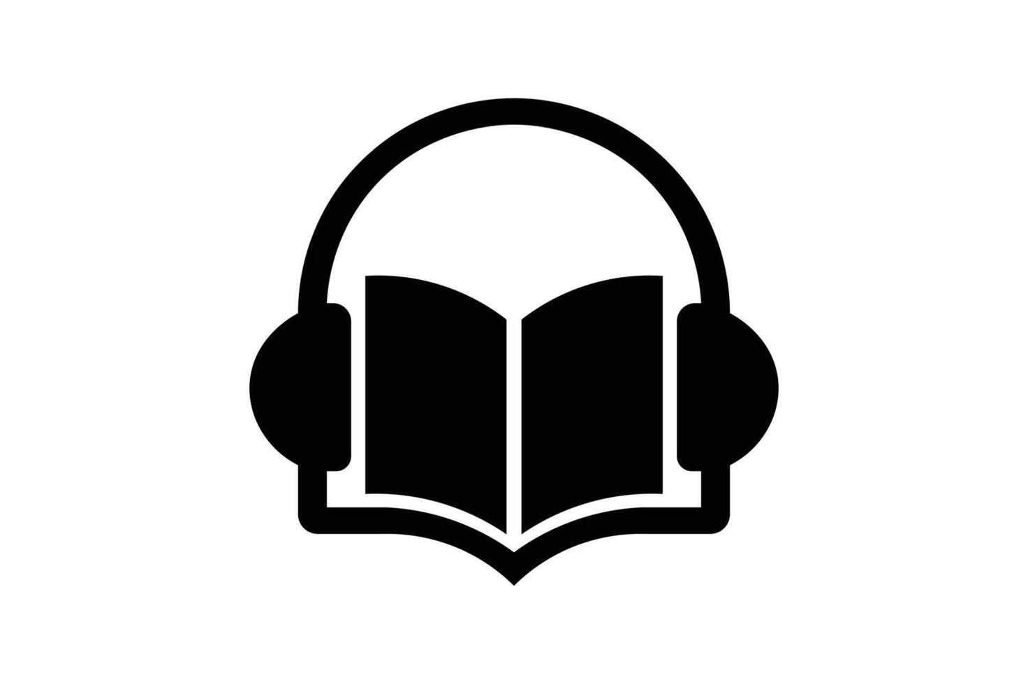 Audio Book Symbol for Digital Library, audio book flat icon, audiobook symbol, audiobook silhouette vector