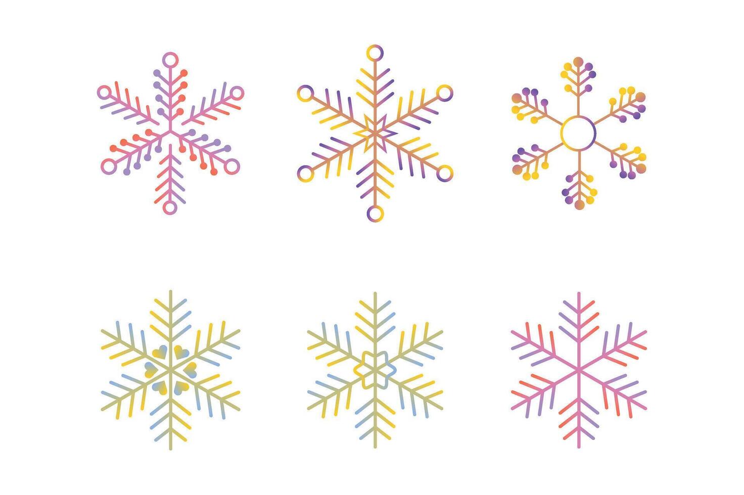 Trendy Funky Snowflakes Illustrations for Branding, funky snowflakes , winter elements, snowflake pattern vector