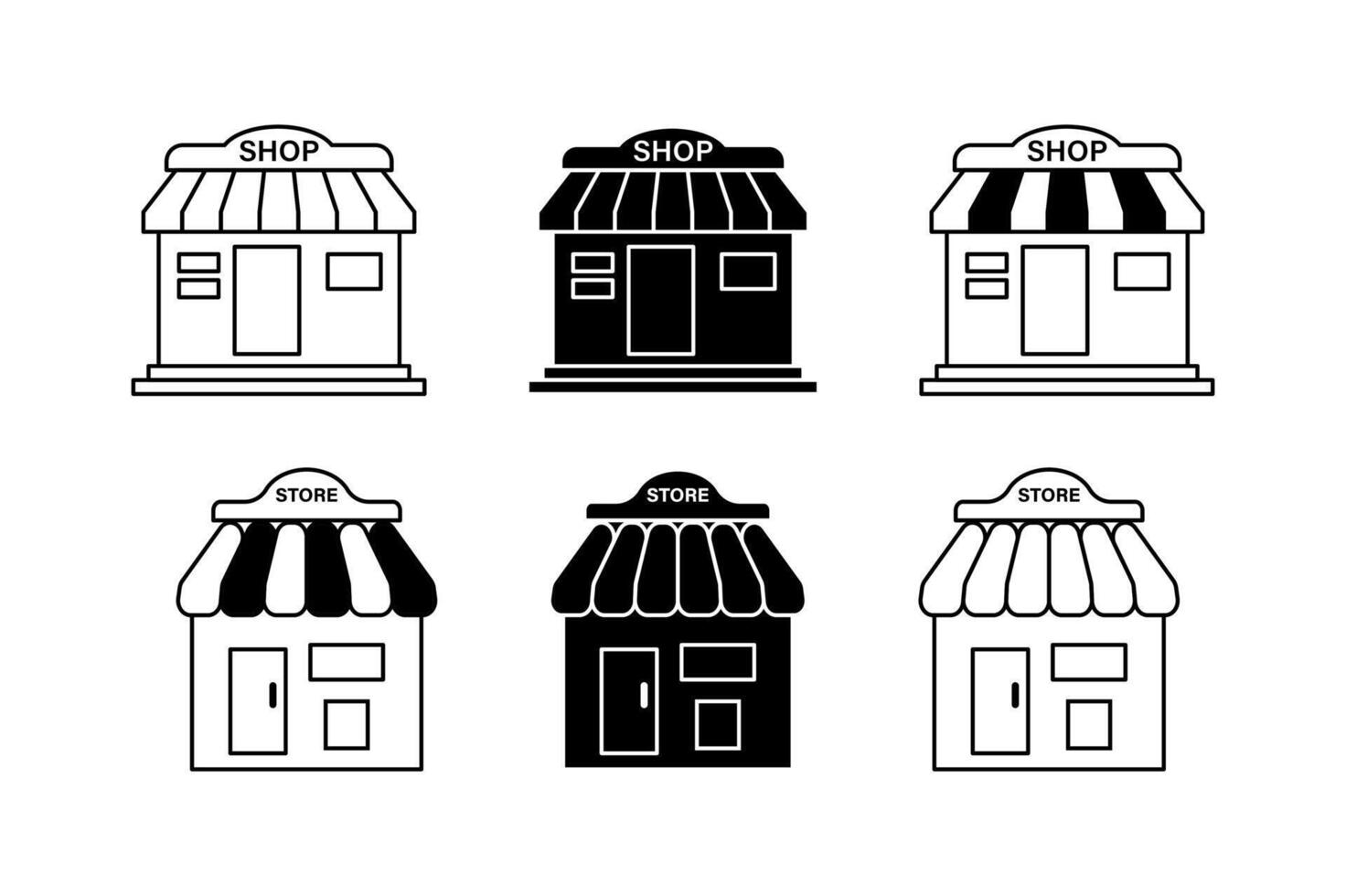 Professional Store Front Icons for Business Identity, store front icons, shop front icon, market icon vector
