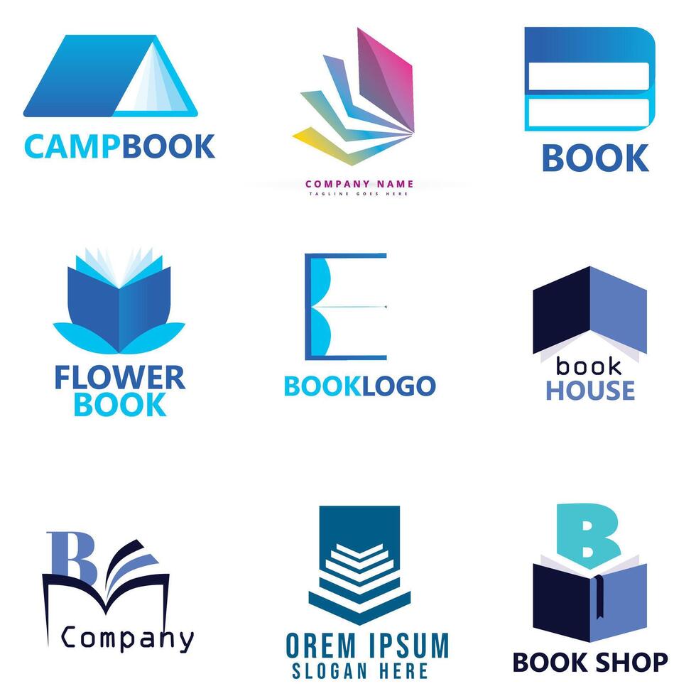 New set of book technology Logo design template, pixel book education logo template designs illustration vector