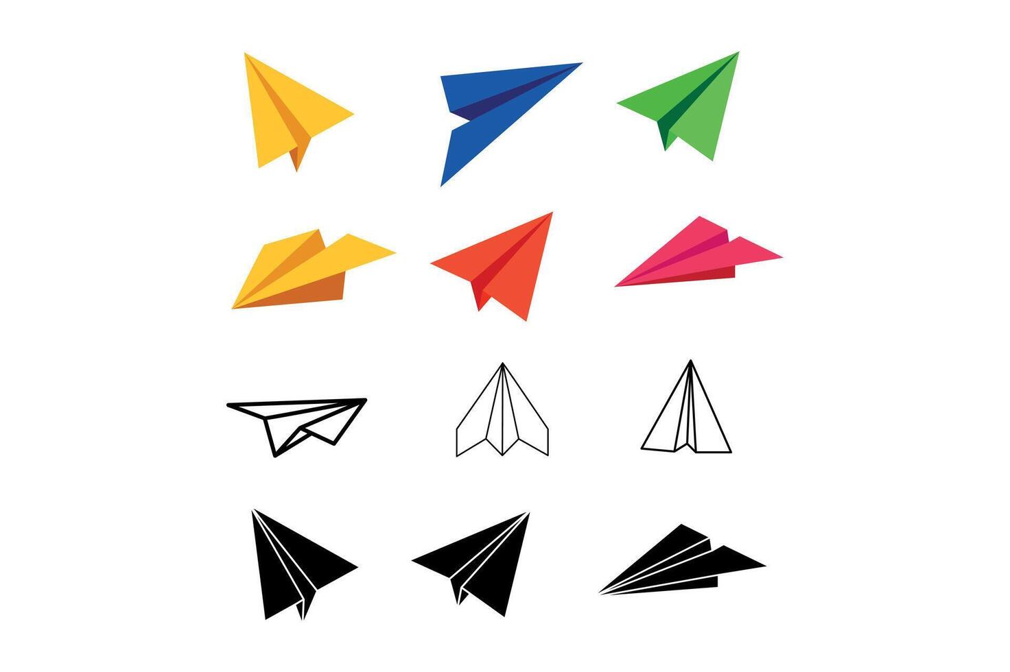 High-Quality Paper Airplanes Doodle , paper airplane , paper plane clipart, outline paper airplanes vector