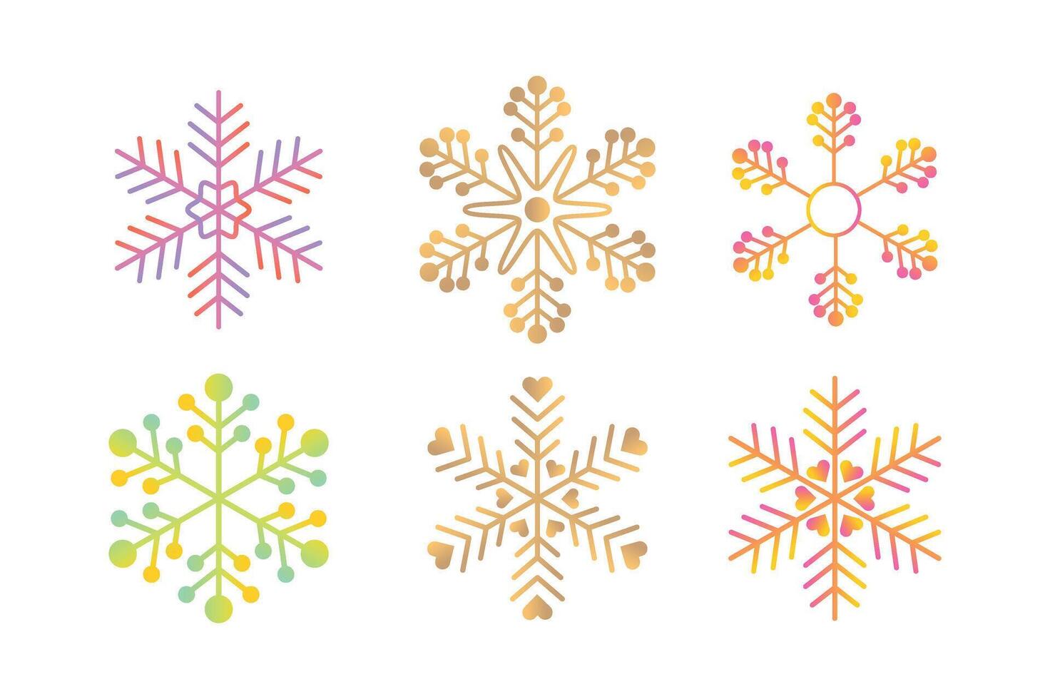 Funky Snowflake Set with Abstract Patterns, funky snowflakes , winter elements, snowflake pattern vector