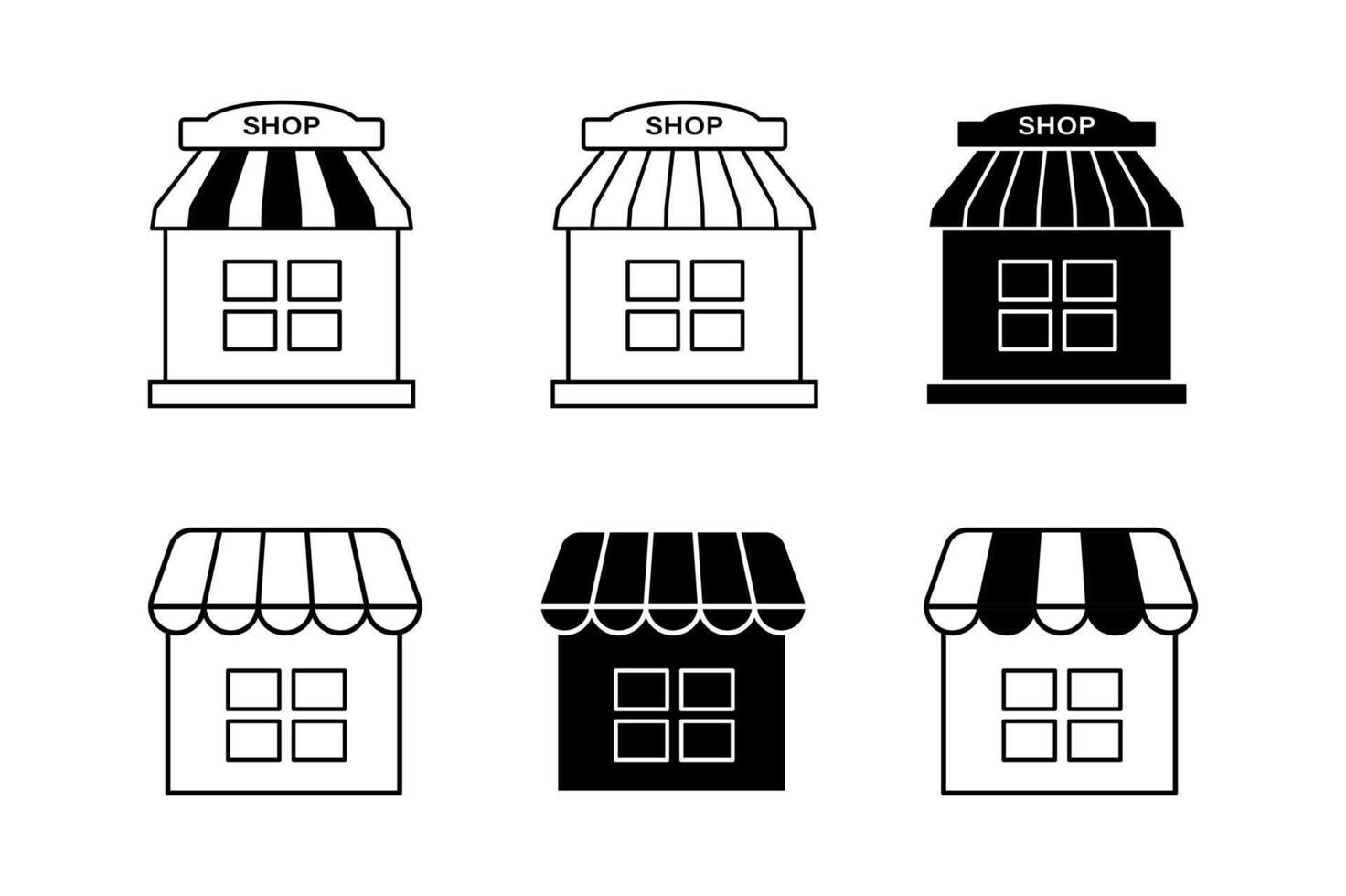 Modern Store Front Icons for Websites and Apps, store front icons, shop front icon, market icon vector