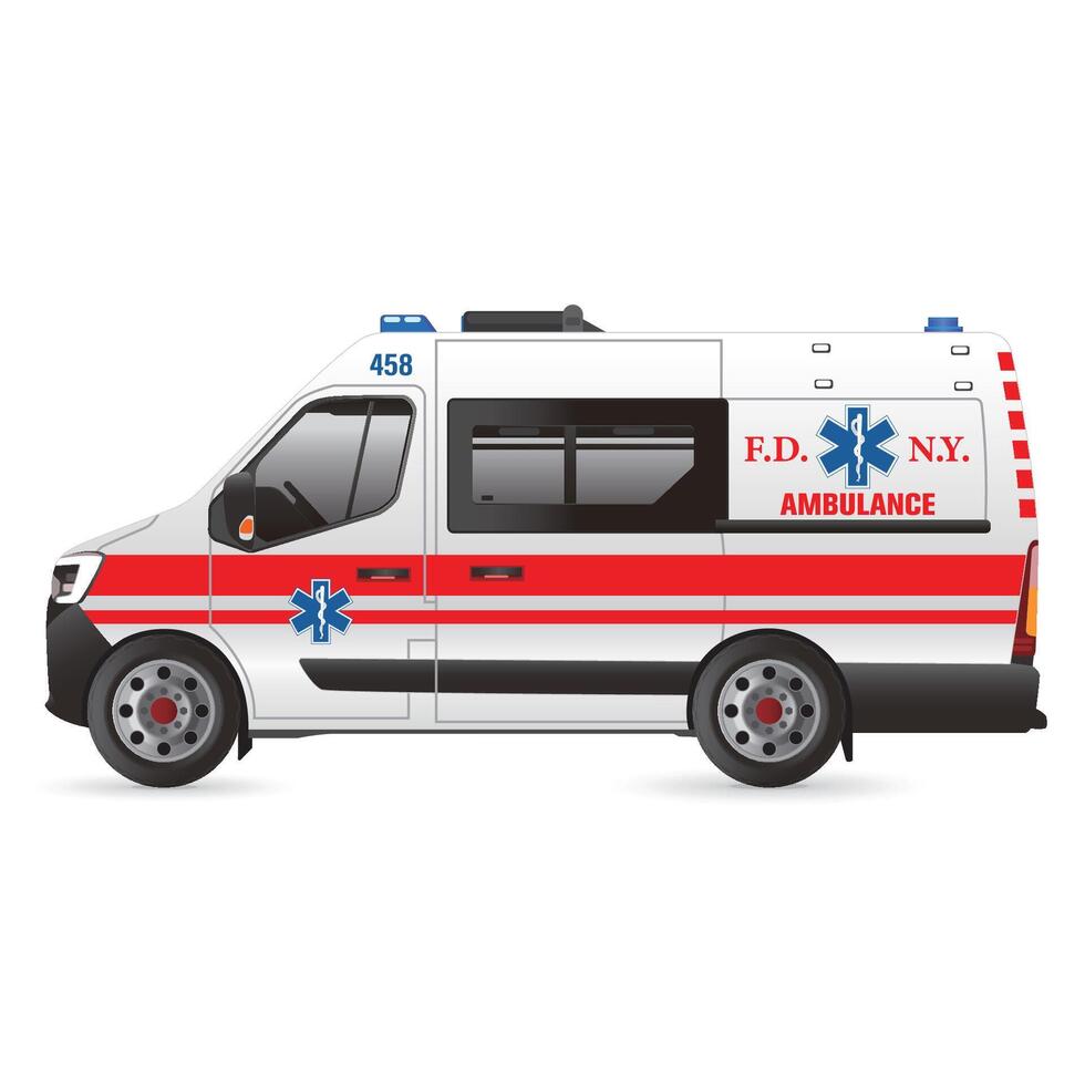 Modern Ambulance Illustration Emergency Medical Response Vehicle vector