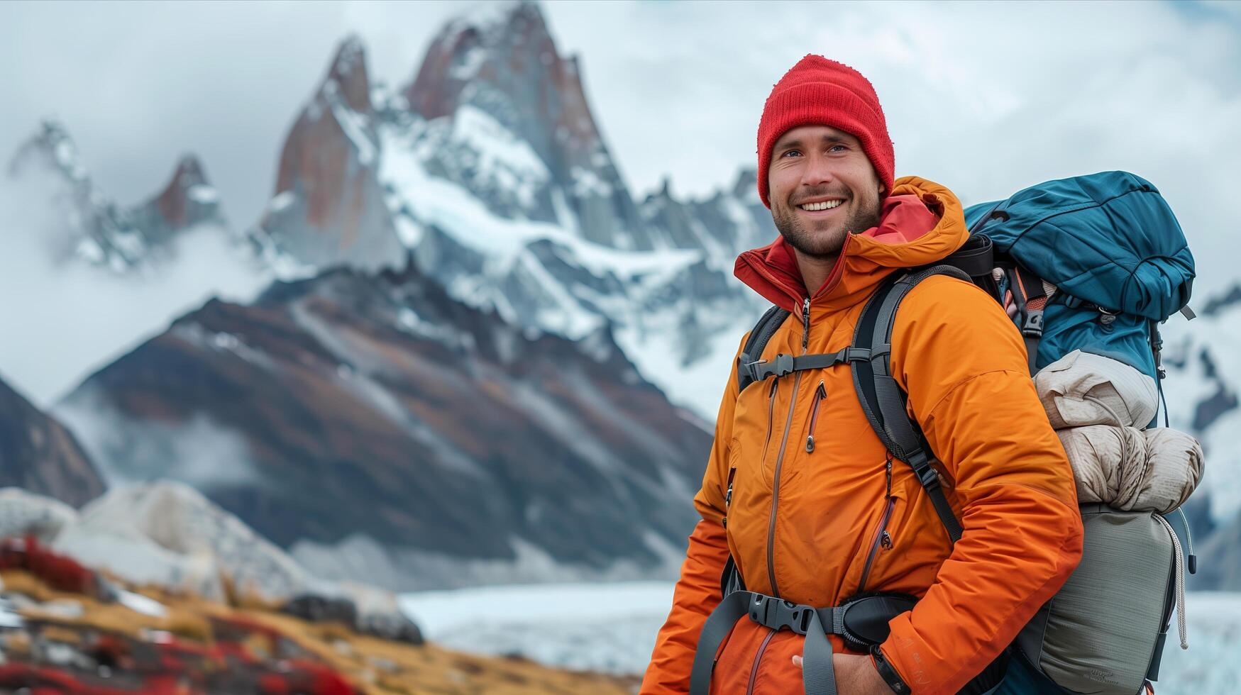 A man with a backpack and a smile photo