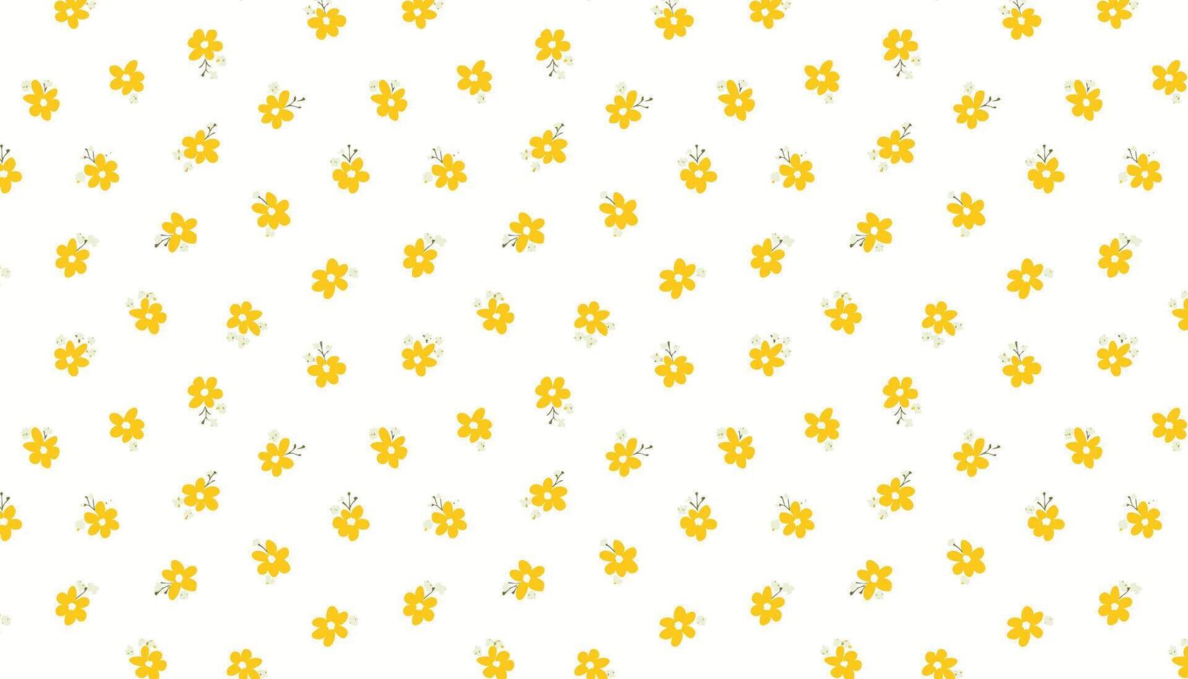 Pattern with yellow flowers on white background vector