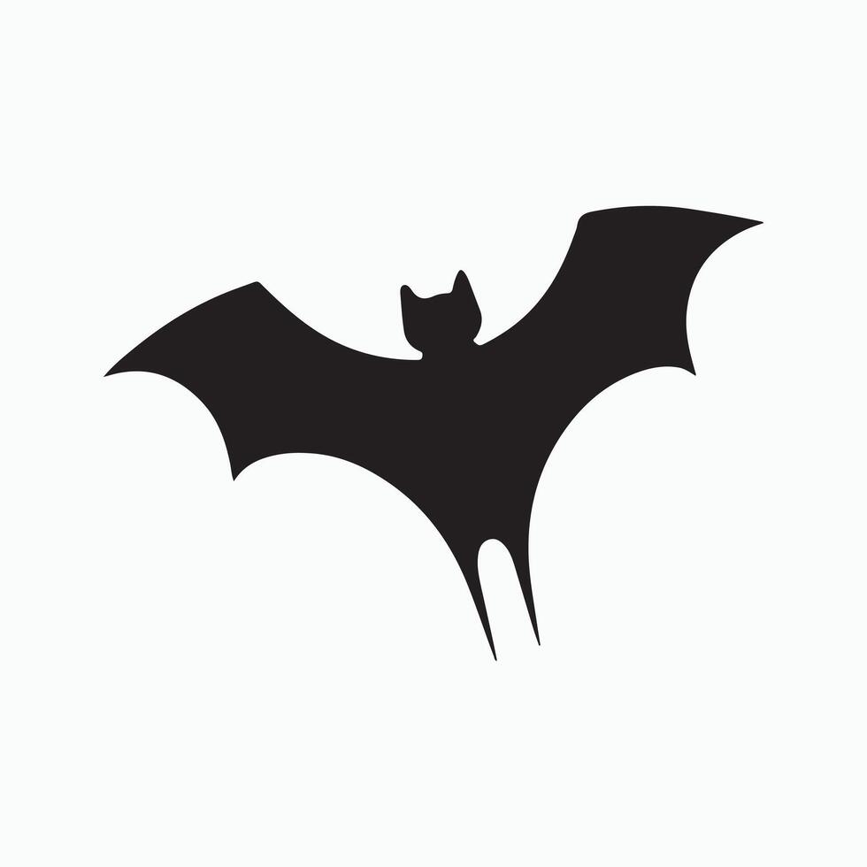 A black bat flying in the air on a white background vector