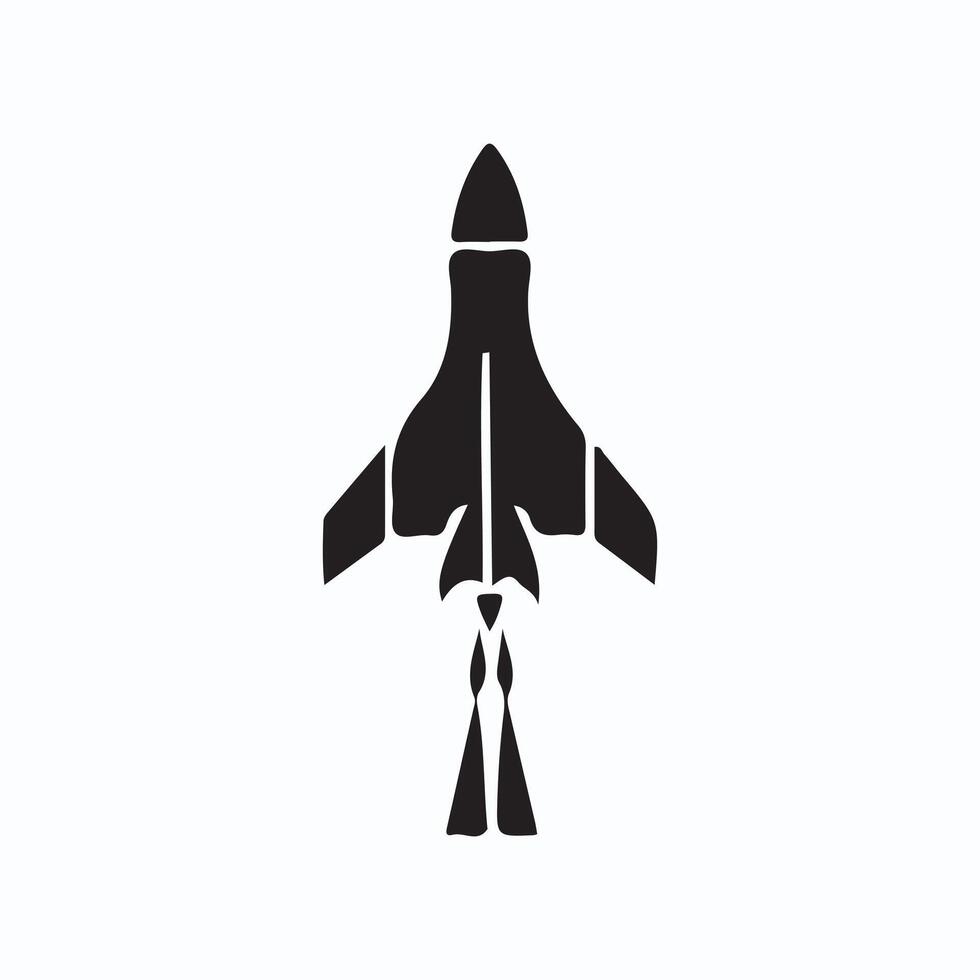 A black and white silhouette of a fighter jet design on a white background vector