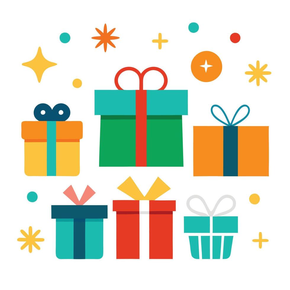 gifts box illustration set design on a white background vector