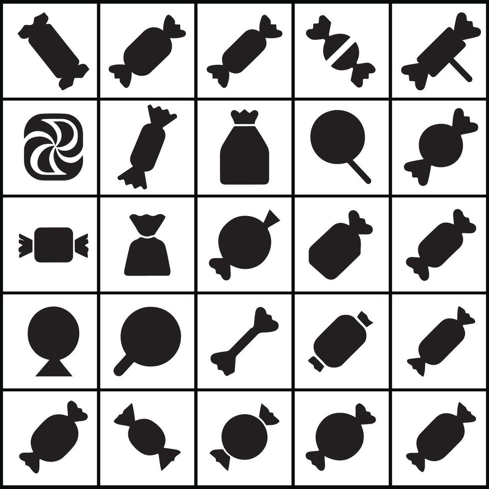 candy icons set design on a white background vector