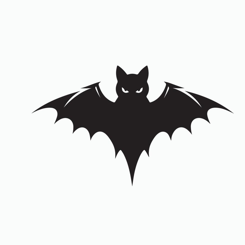 A black bat with a white background vector