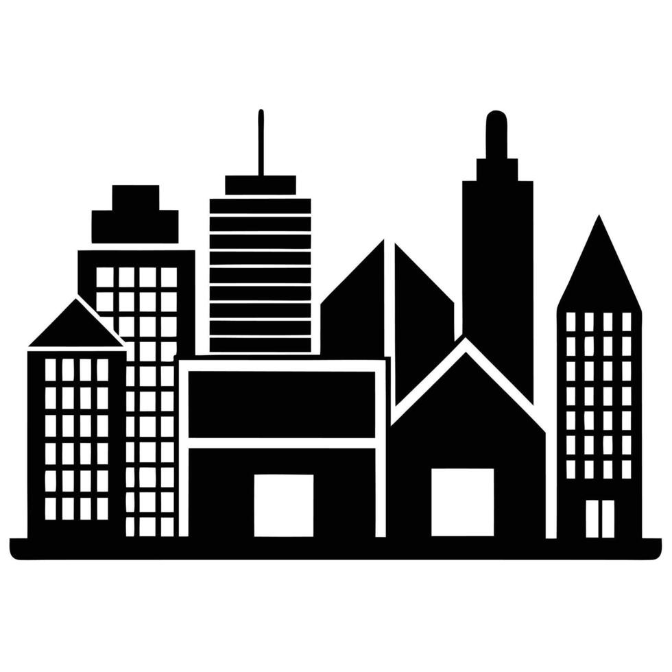 city skyline illustration design on a white background vector