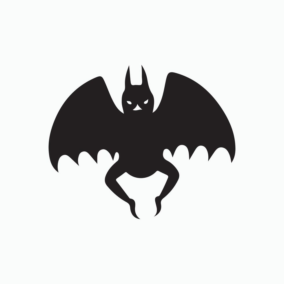 A black silhouette bat with a white background vector