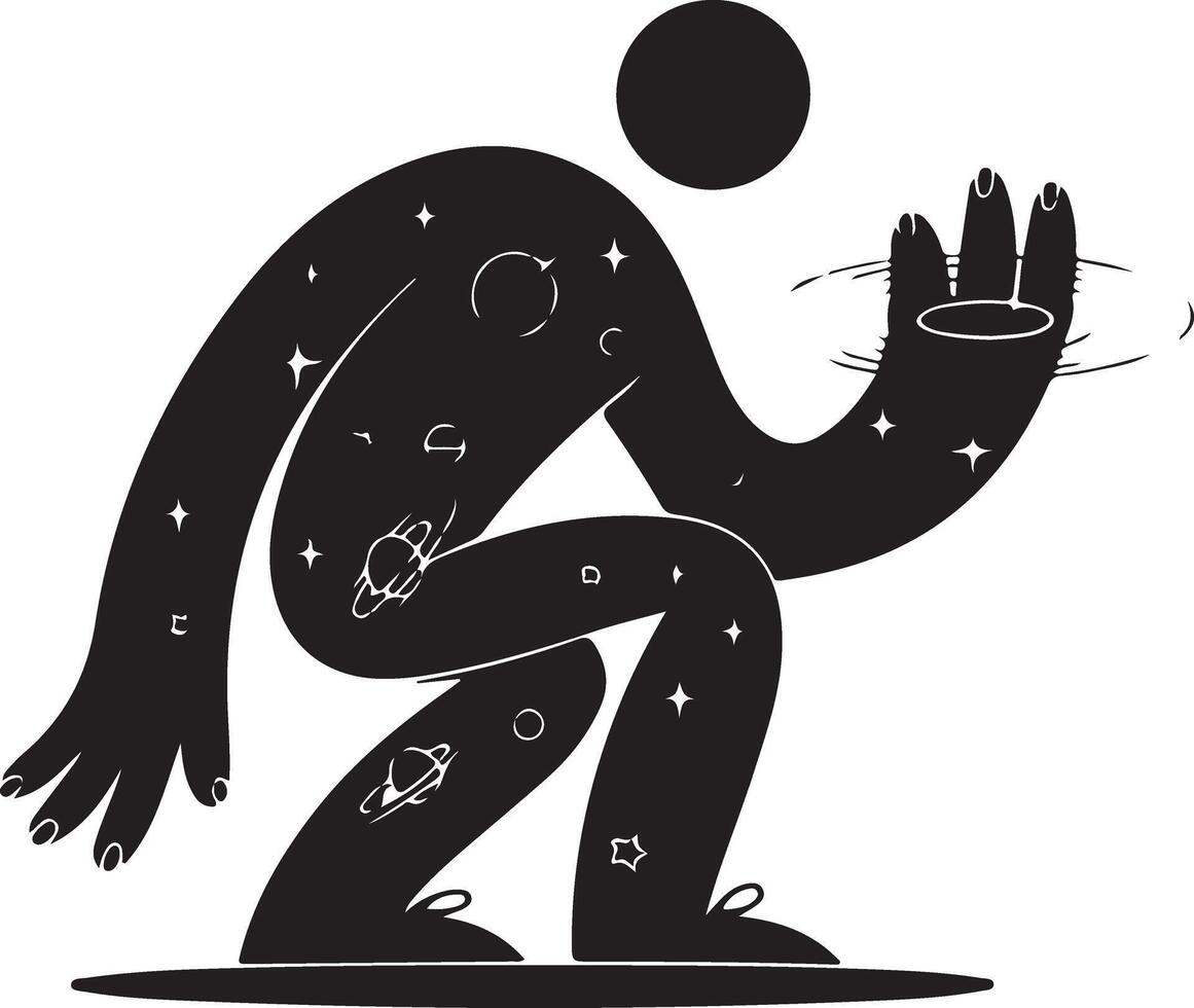A illustration of a humanoid figure composed vector