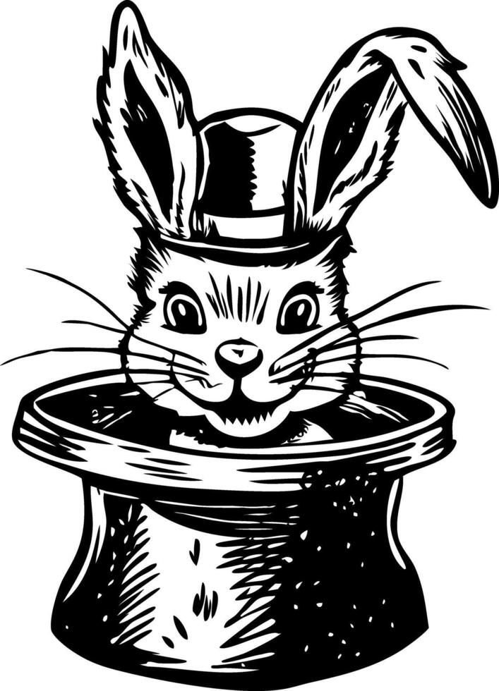 Rabbit hat vintage style illustration vector
