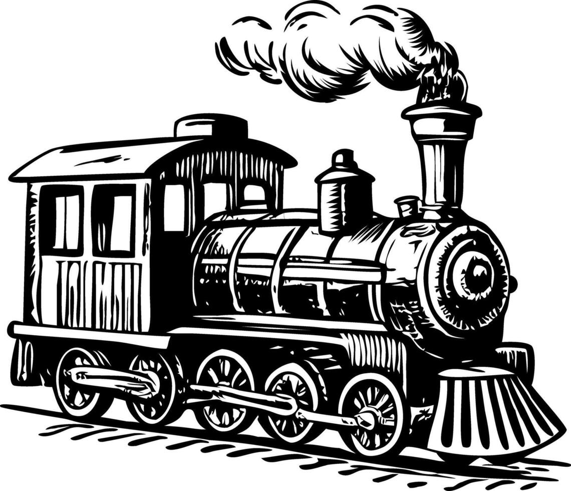 Steam train vintage illustration vector