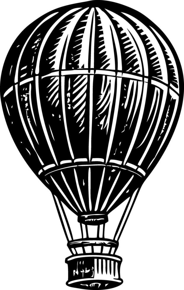 Sketchy illustration of a flying hot balloon vector