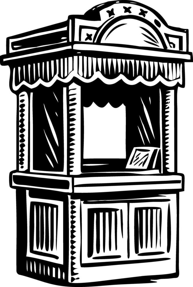 Vintage illustration of a carnival ticket booth vector