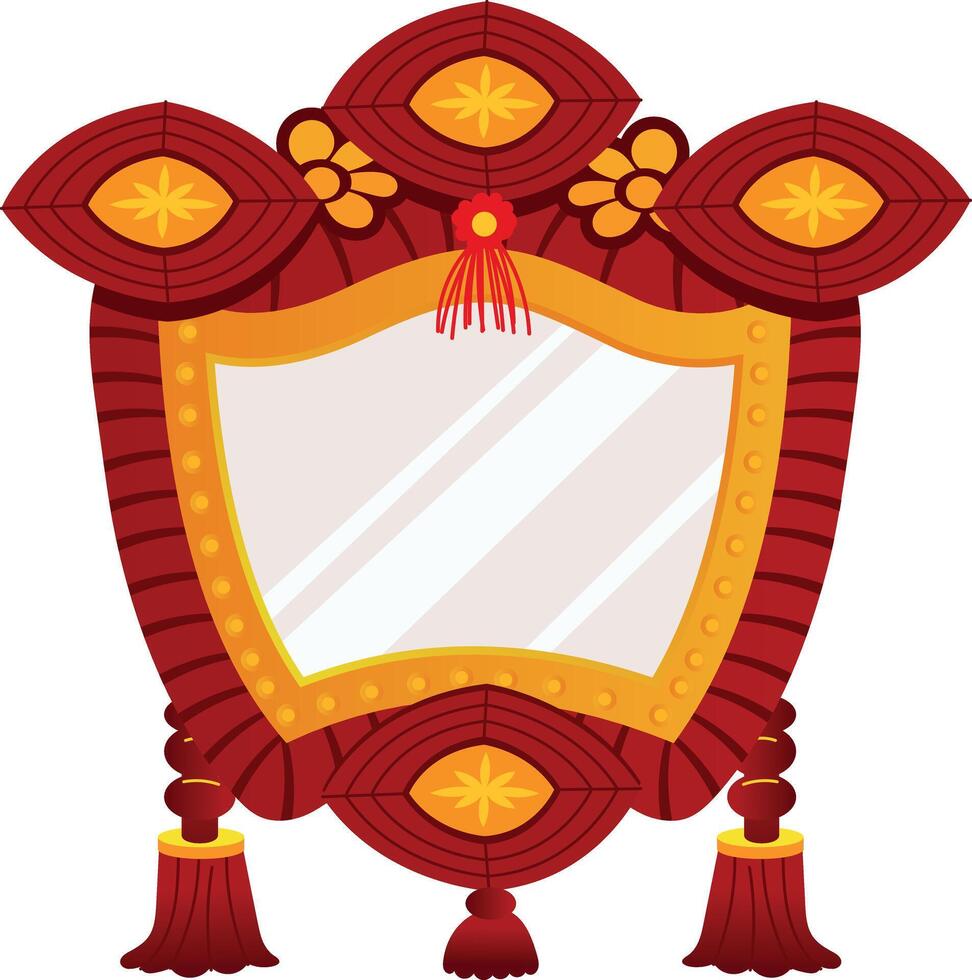 Flat illustration depicting traditional chinese mirror vector