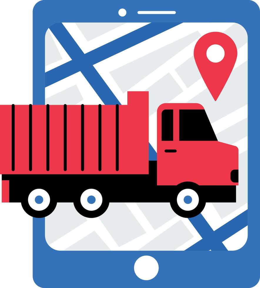 Tracking gps location, flat style icon vector