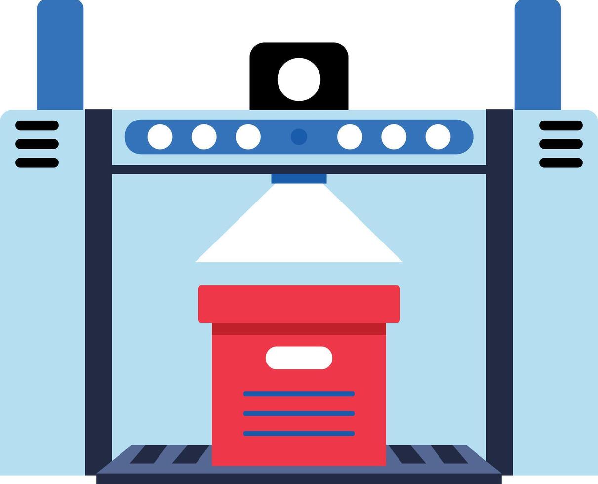 Parcel scanner machine icon in flat style vector
