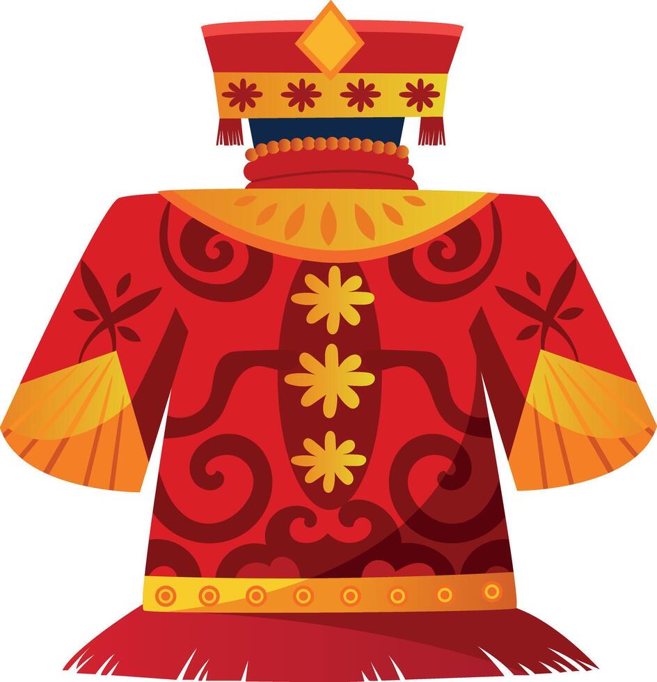 A flat illustration of traditional chinese costume vector
