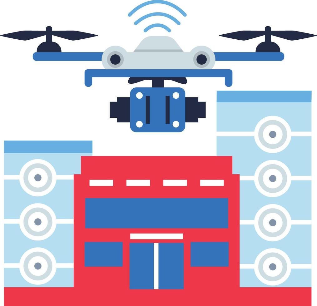 A flat style icon of wireless drone tracking technology vector