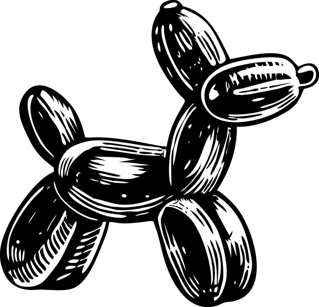 A vintage style illustration of balloon dog vector