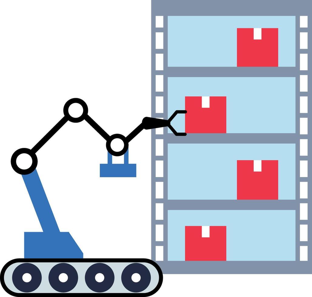 A flat style icon of warehouse technology vector