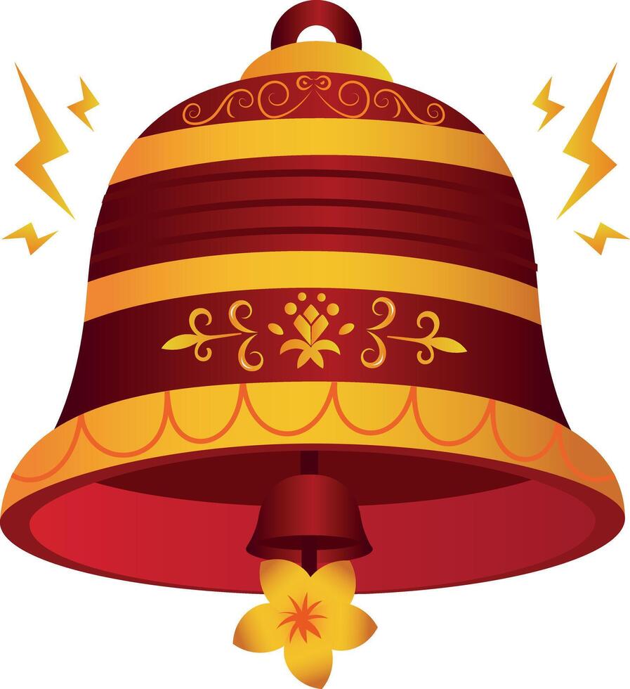 Hanging bell flat illustration vector