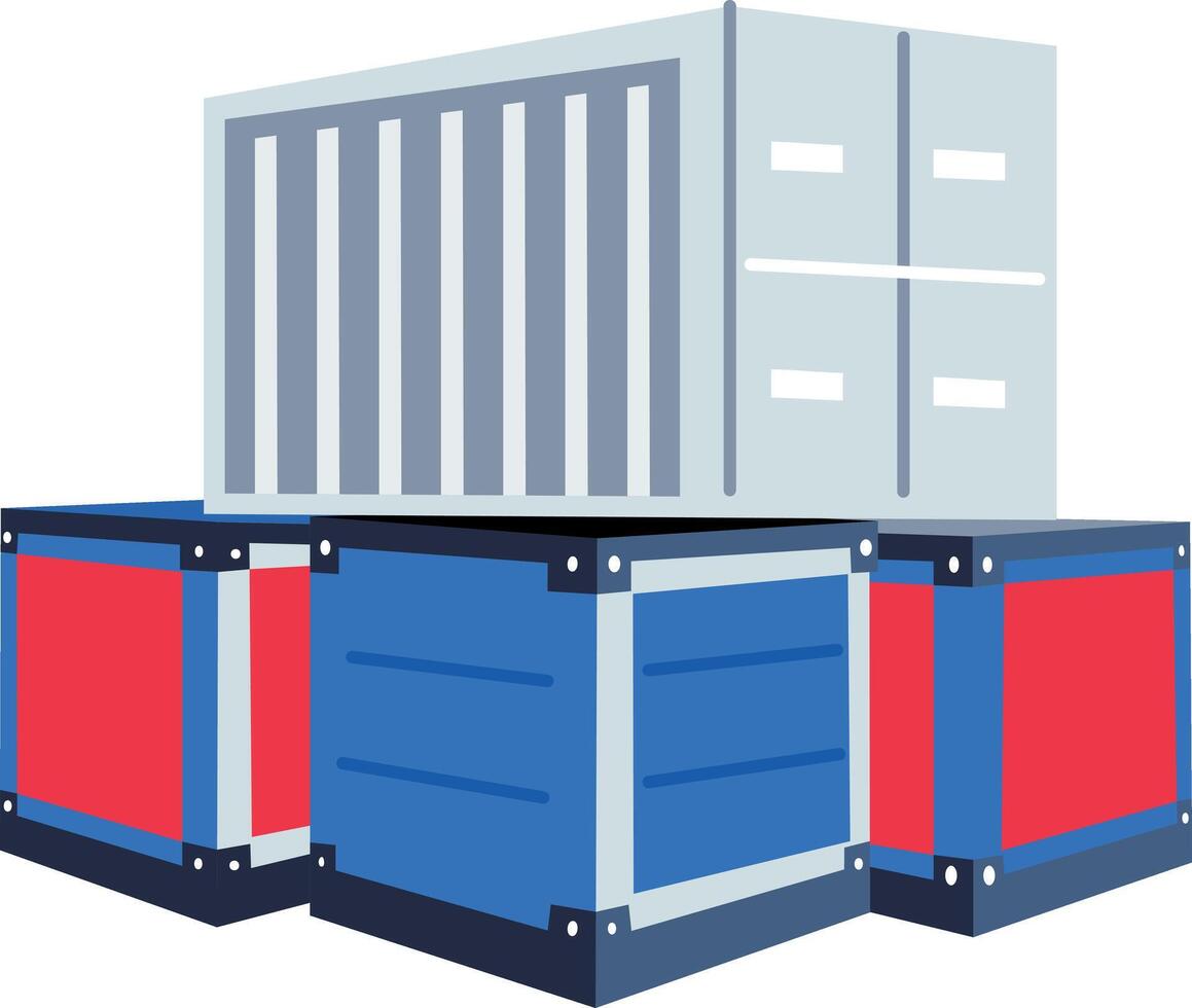Cargo containers icon in flat style vector